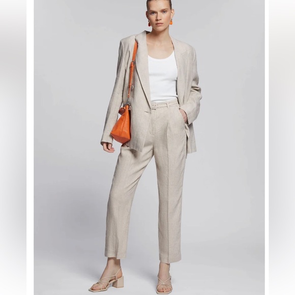 & Other Stories High Waist Belted Linen Trouser - 4 - Picture 1 of 4